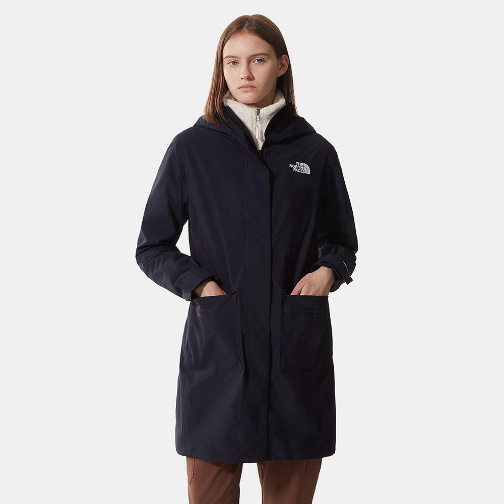 The North Face City Breeze Rain Parka Ii Γυναικεια Αδιάβροχο Μπουφάν - Σκουρο Μπλε (RIWK30291)